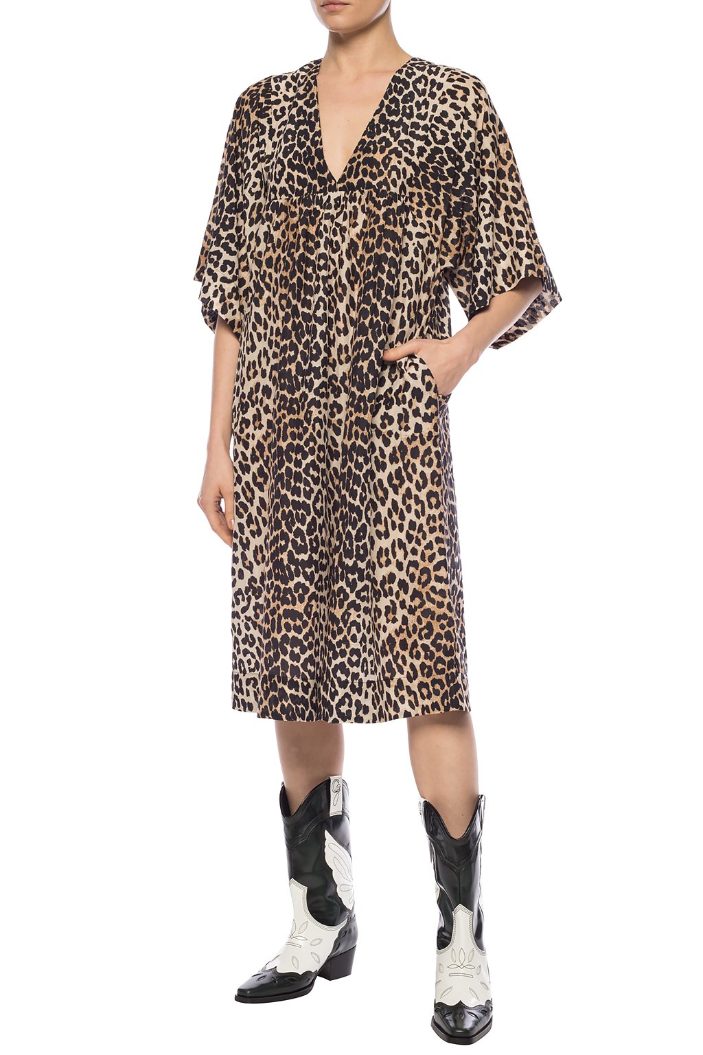 Brown Leopard print dress Ganni - Vitkac Canada